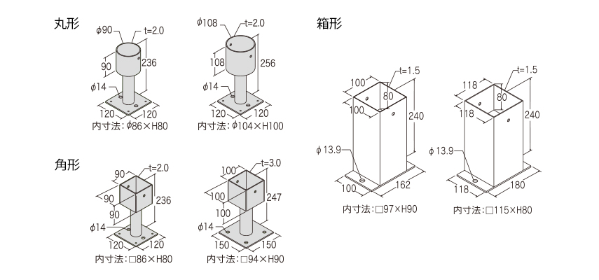  ステンレス装飾柱脚金物 100角 Sタイプ AD4102S0 ヘアライン仕上げ 柱受 ステンレス製 タナカ TANAKA アミD - 4