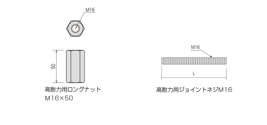 カナイ 建材 金物 高耐力用ロングナットM16×50M16用 ESc5cZOow4, DIY、工具 -  www.shillelaghquarries.ie