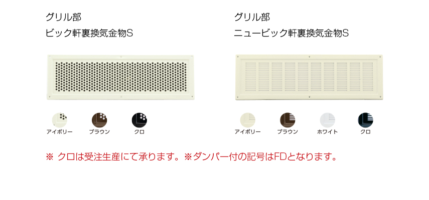 ビッグ軒裏換気金物S・ニュービッグ軒裏換気金物S