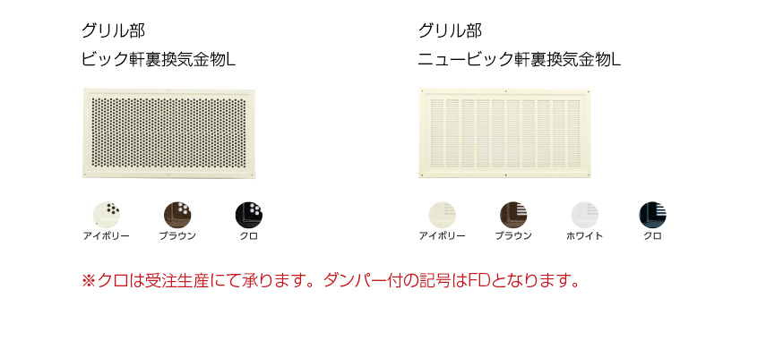 ビッグ軒裏換気金物L・ニュービッグ軒裏換気金物L